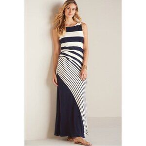 Soft Surroundings Vela Infinity Maxi Dress Small Slimming Striped Sleeveless